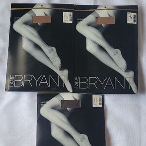 Lane Bryant Women's Daysheer Invisible Pantyhose Gray &Tan Bundle Of 3